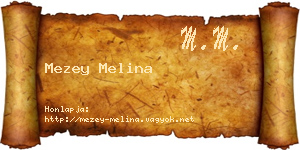 Mezey Melina névjegykártya